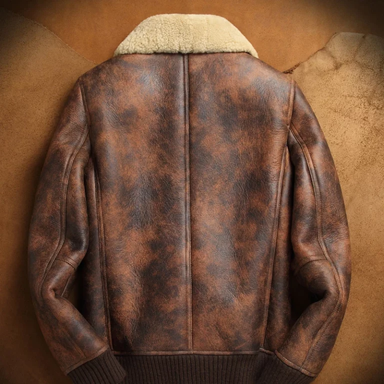 B3 Sheepskin Jacket Rust color Vintage shearling jacket Men s Sheepskin Coat Pilots Coat Brown Original.jpg Q90.jpg  768x768