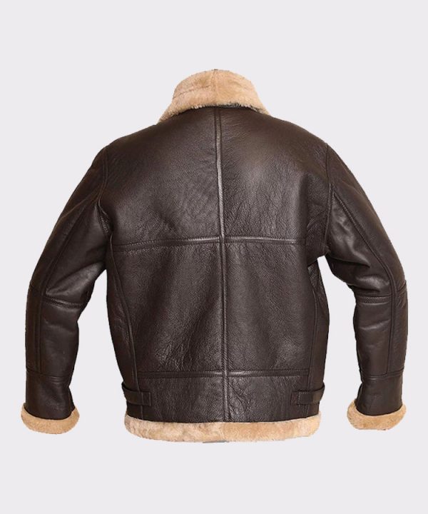 RAF Aviator Bomber Real Shearling Real Sheepskin Brown Leather Jacket 2 600x720 1