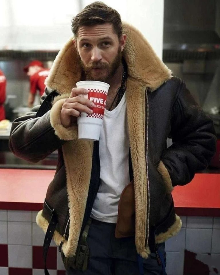 Tom Hardy Sheepskin Shearling Bomber Leather Jacket  2  Copy Copy 768x960